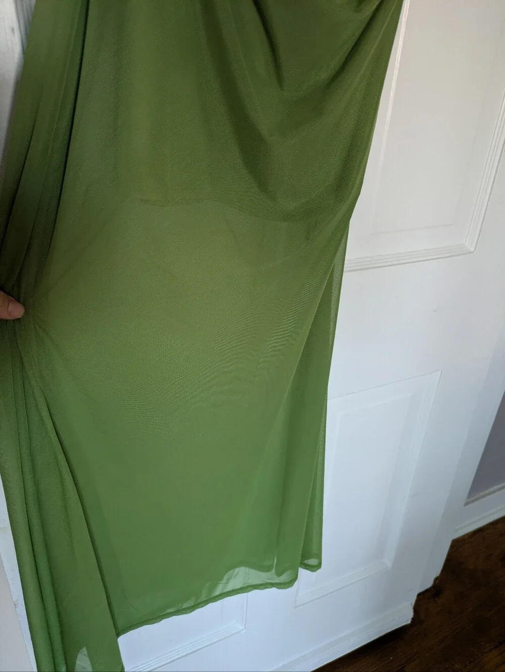 Abercrombie Sheer High Neck Maxi Dress Kiwi Green Size M